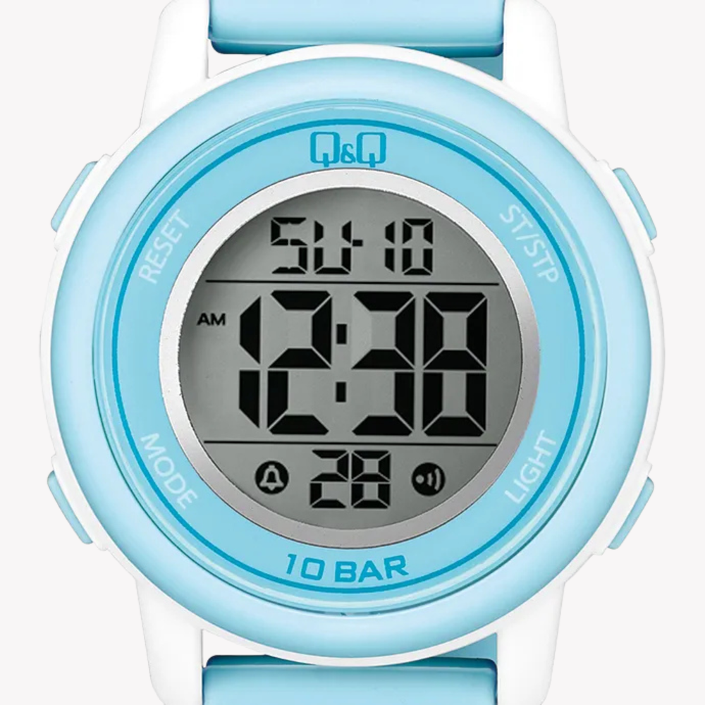 Q&Q Women's Baby Blue Watch, Grey Digital Dial | M208J006Y