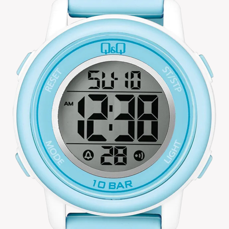 Q&Q Women's Baby Blue Watch, Grey Digital Dial | M208J006Y