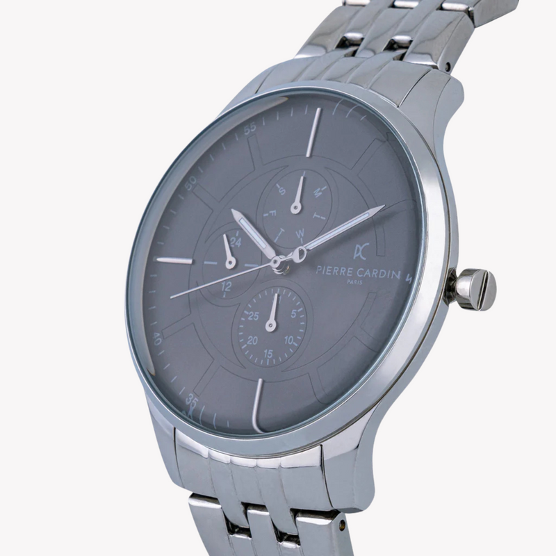 Pierre Cardin Men's Silver Watch, Black Dial | Pc902731f108 by i-watch