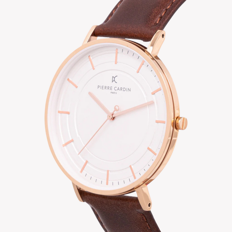 Pierre Cardin Men's Rose Gold Watch, Brown Leather | Cbn.3034 by i-watch