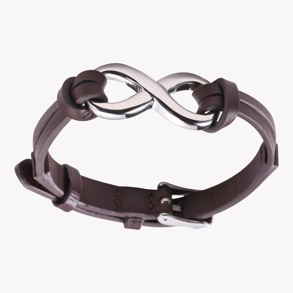 Zink Men's Brown Leather & Stainless Steel Bracelet | Zjbc035brp-A by i-watch