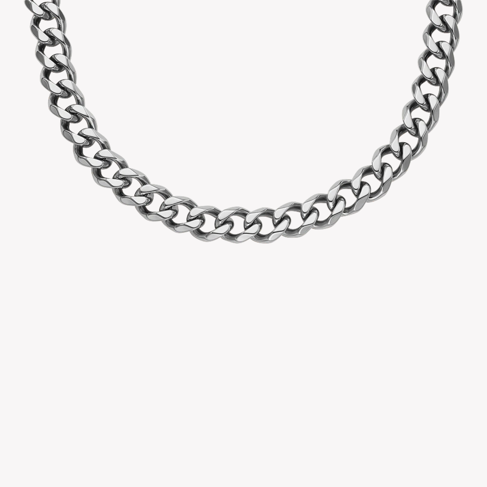 Fossil Men's Silver Necklace, Bold Curb Chain | JF04614040