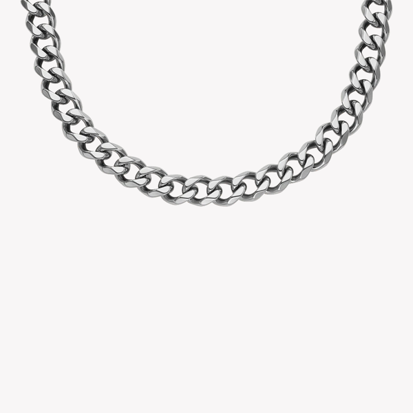 Fossil Men's Silver Necklace, Bold Curb Chain | JF04614040