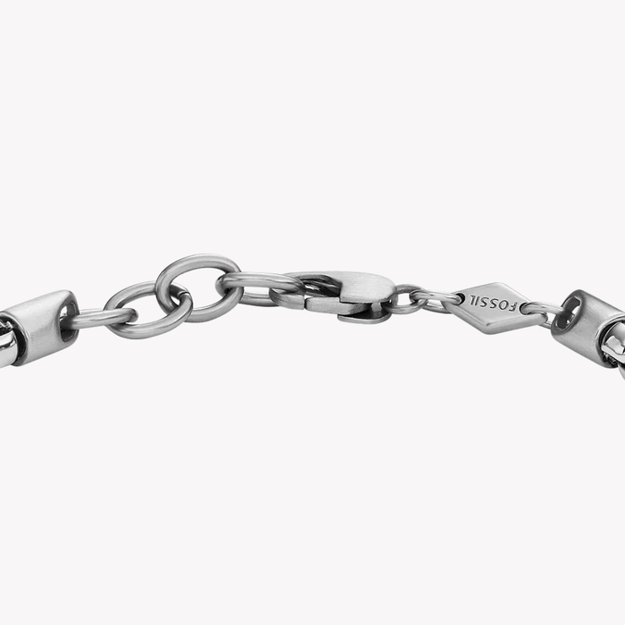 Fossil Men's Silver & Gold Bracelet, Machine Knurled Texture | JF04138998