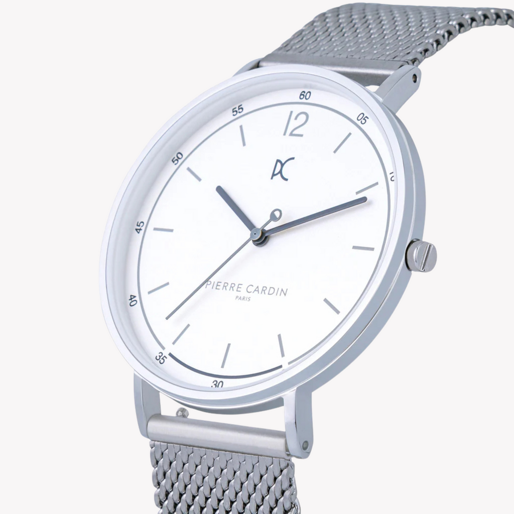 PIERRE CARDIN CBN.3004 – ELEGANTE HERRENUHR AUS SILBERNEM EDELSTAHL MIT LUXURIÖSEM ZIFFERBLATT