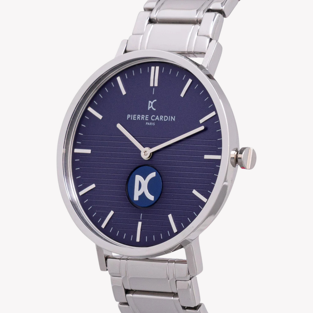 Pierre Cardin Men's Silver Metal Watch, Blue Dial | Cbv.1102 by i-watch