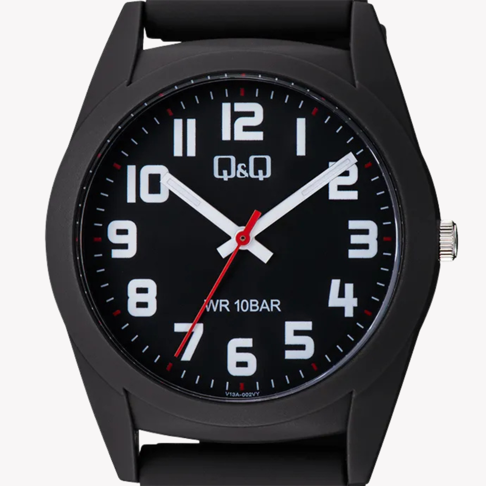 Q&Q Men's Black Men's Watch, Black Dial | V13A-002VY