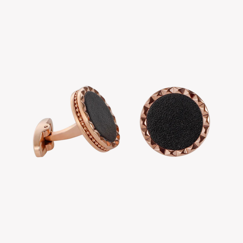 Zink Men's Rose Gold & Black Cufflink | Zjcl003rg