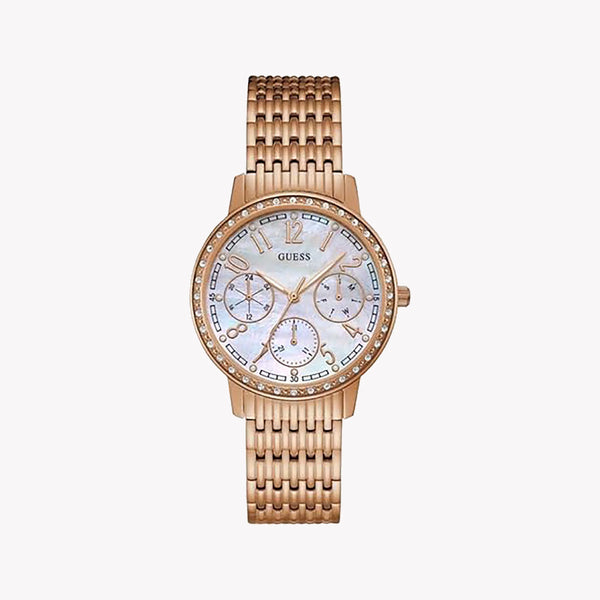 Guess Women's Rose Gold Watch, White Dial | W1086l2 by i-watch