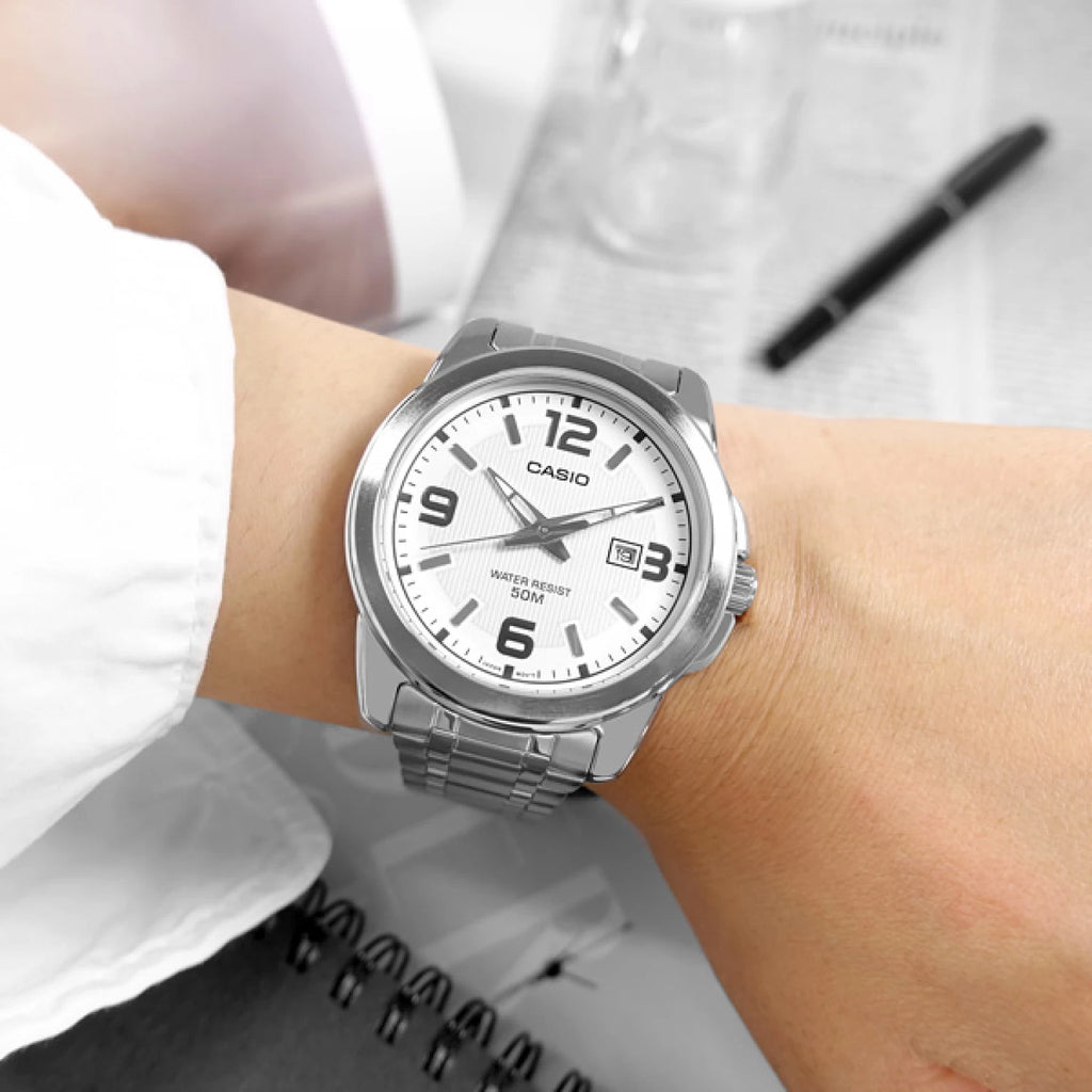 MTP-1314PD-7A - TIMELESS ELEGANCE FOR THE MODERN GENTLEMAN - LUXURY SILVER DRESS WATCH-i-Watch-3