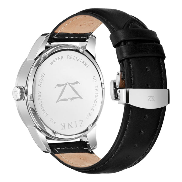 Zink Zk133g1ls-211 Elegance Timepiece - Black Leather & Dial Men's Watch by i-watch