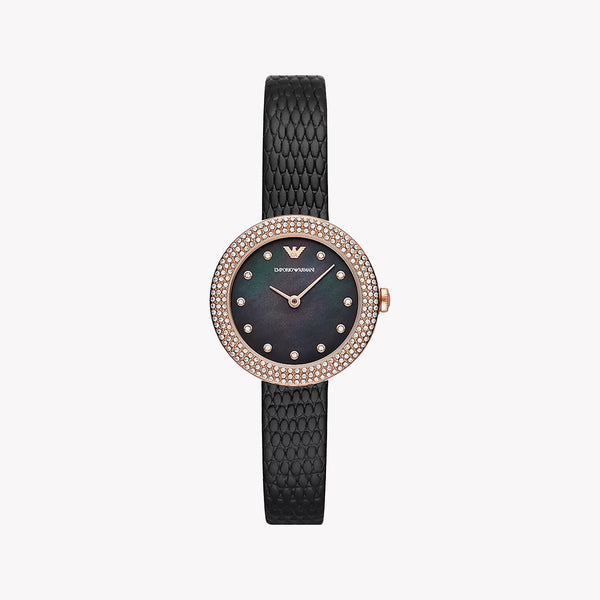 Emporio Armani Women's Rose Gold Watch, Black Dial | Ar11433 by i-watch
