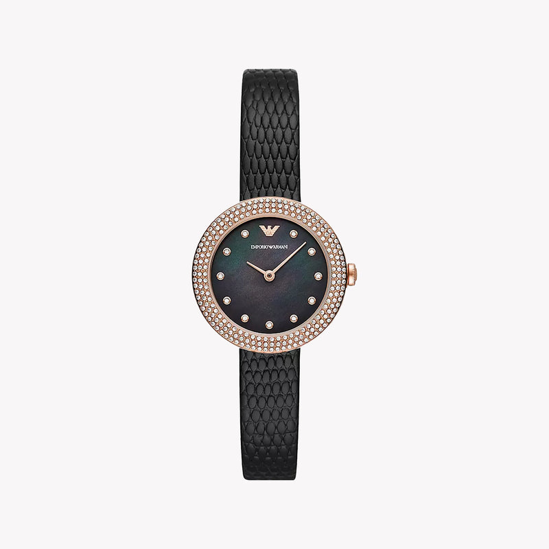 Emporio Armani Women's Rose Gold Watch, Black Dial | Ar11433 by i-watch