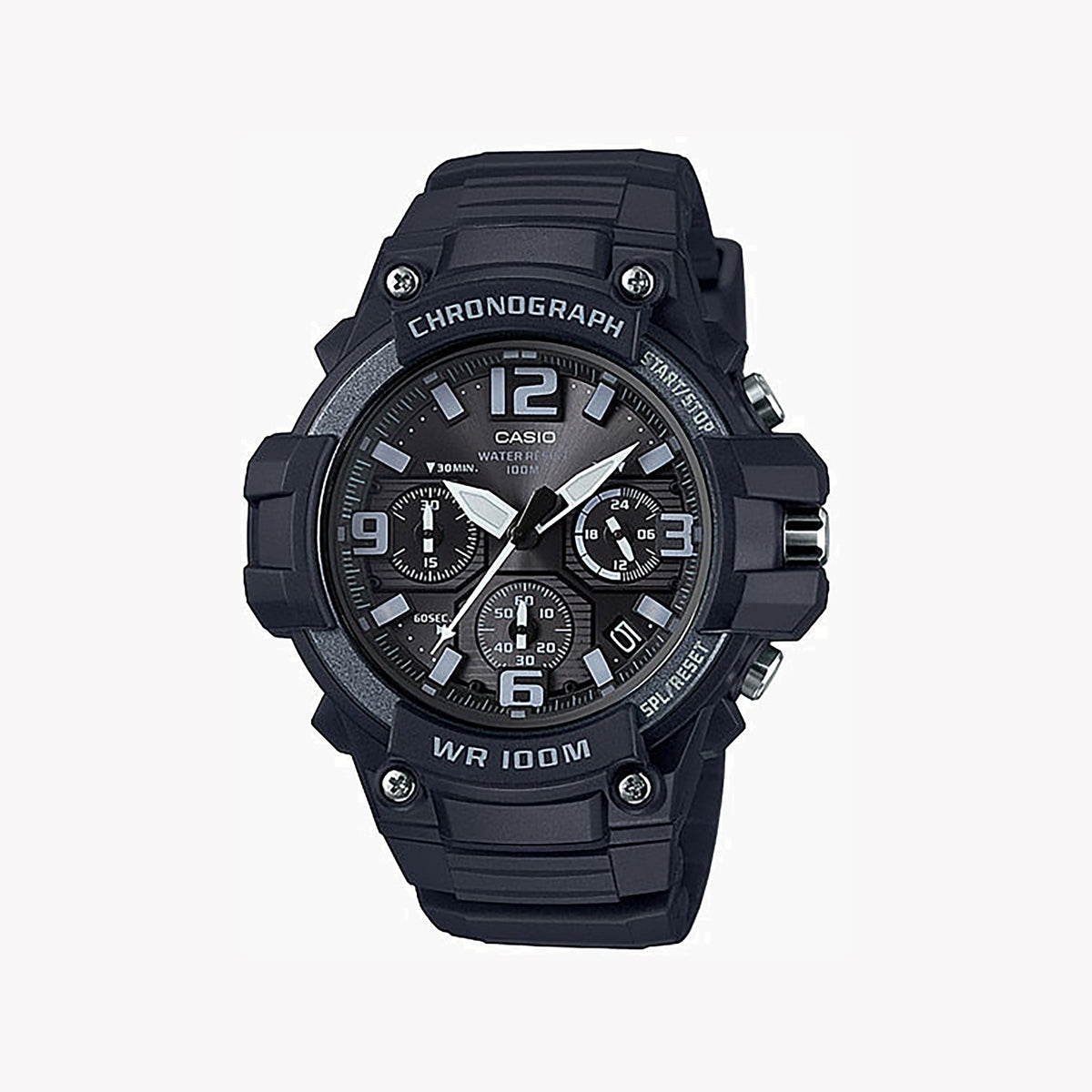 CASIO MCW-100H-1A3VDF MEN'S SPORTY ELEGANCE - RUGGED BLACK RESIN TIMEPIECE