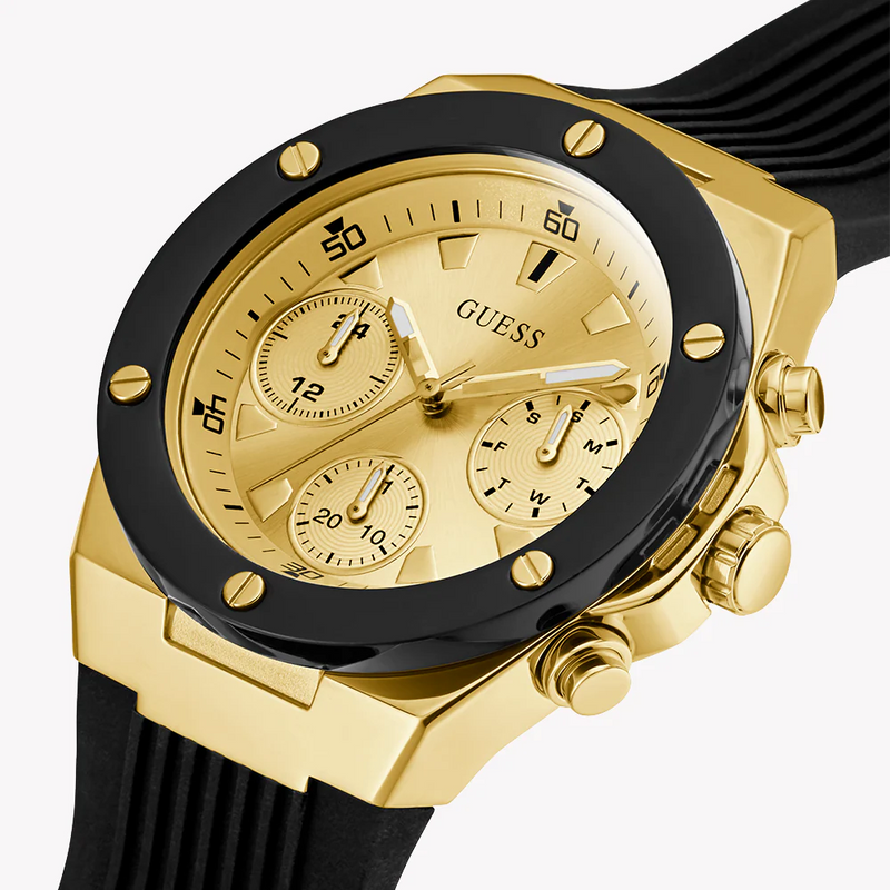 Chic Innovation Women's Gold Stainless Steel, Black Silicone | Gw0030l2 by i-watch