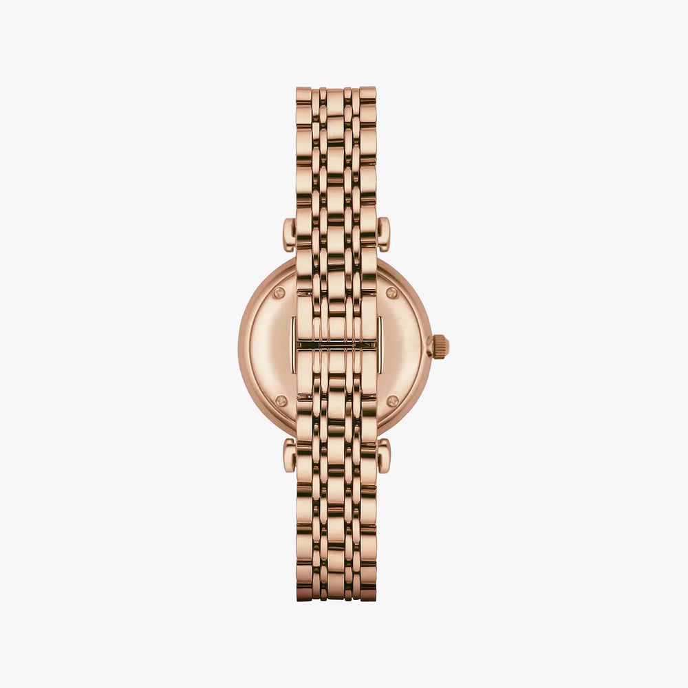 Emporio Armani Women's Rose Gold Watch, White Dial | Ar1909 by i-watch