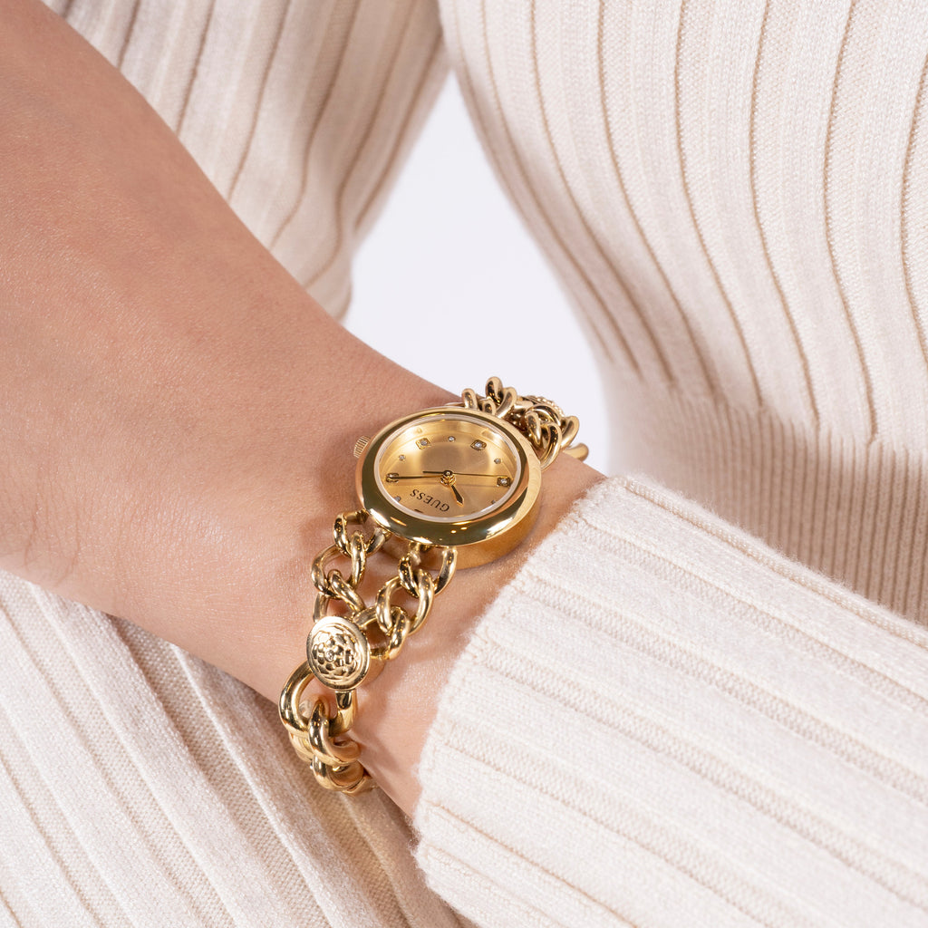 GUESS GW0758L2 GOLDEN ELEGANCE - Chic Women's Timepiece with Champagne Dial and Luxe Fit-i-Watch-5