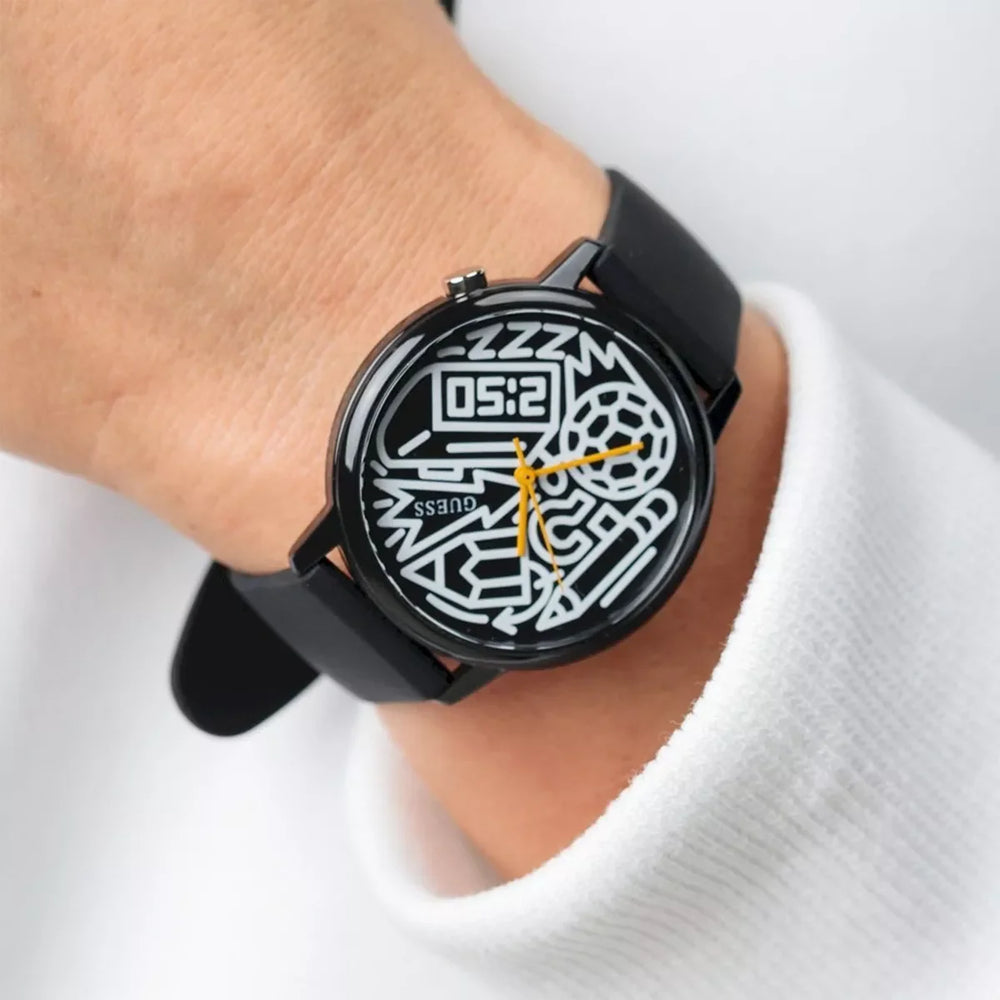 GUESS V0023M8 BOLD BLACK - MEN'S STYLISH TIMEPIECE WITH RUBBER BAND & WATER RESISTANCE-i-Watch-5
