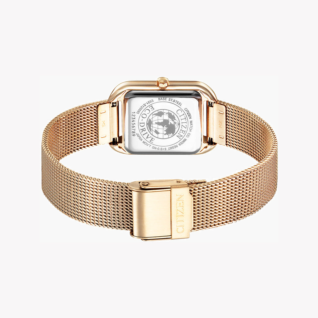 CITIZEN EM0493-85P - ELEGANT GOLD STUNNER: Women's Sophisticated Timepiece with White Dial & Splash Resistance-i-Watch-2