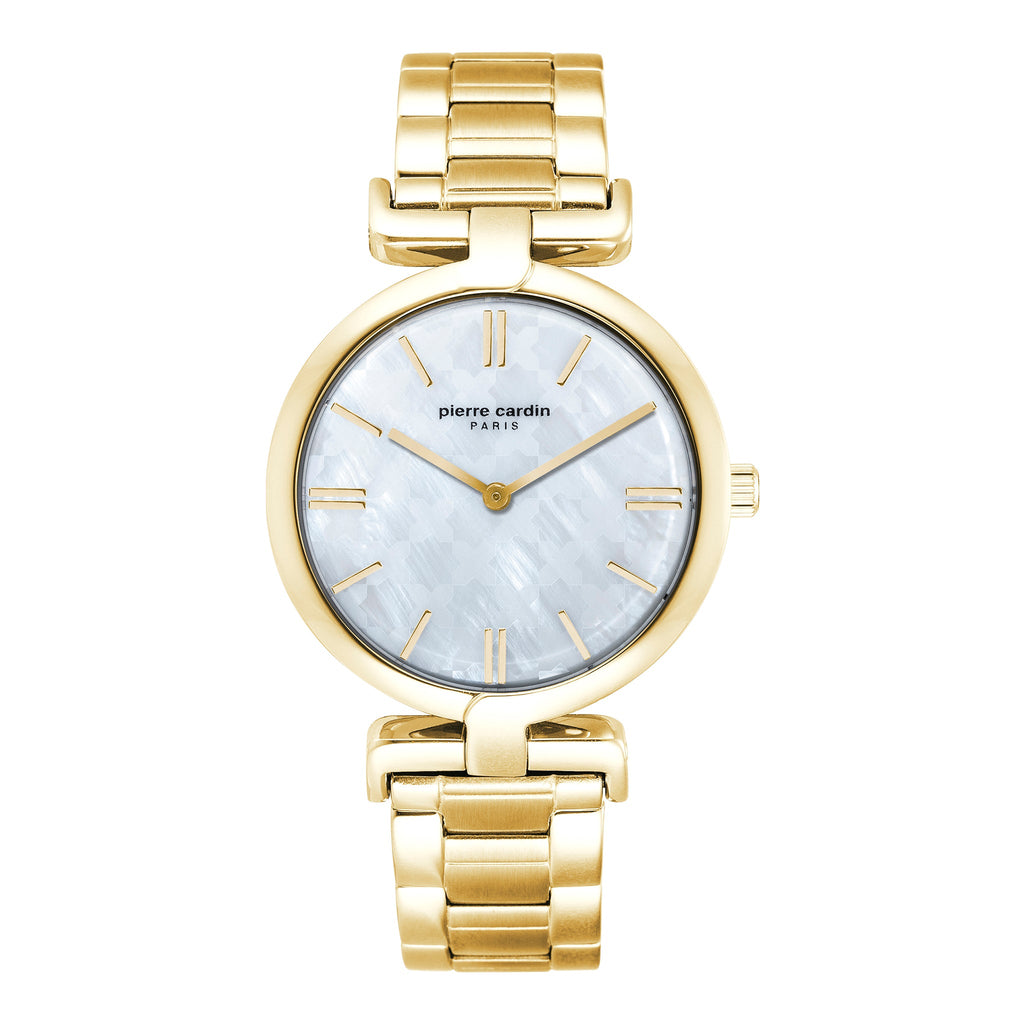 PIERRE CARDIN Women's Watch with Gold Stainless Steel Case and Gold Stainless Steel Band