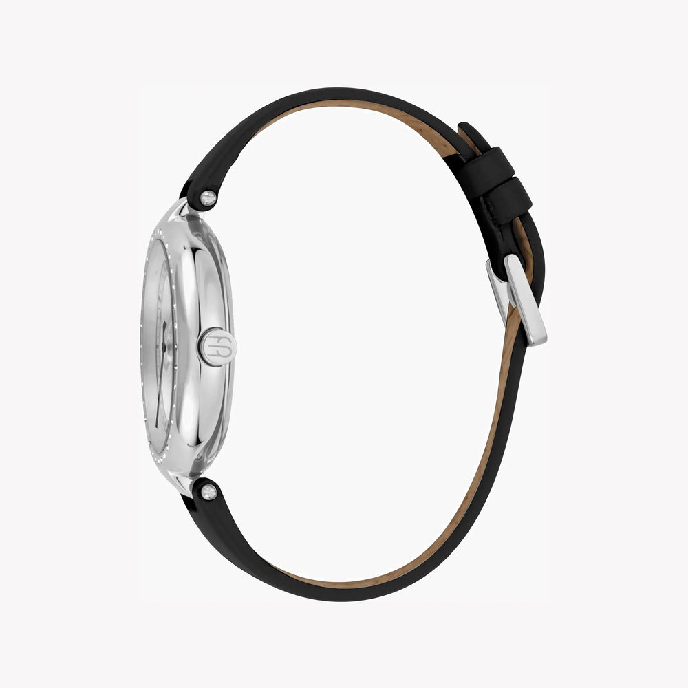 Esprit Women's Black Leather Watch, Silver Dial | Es1l147m0065 by i-watch