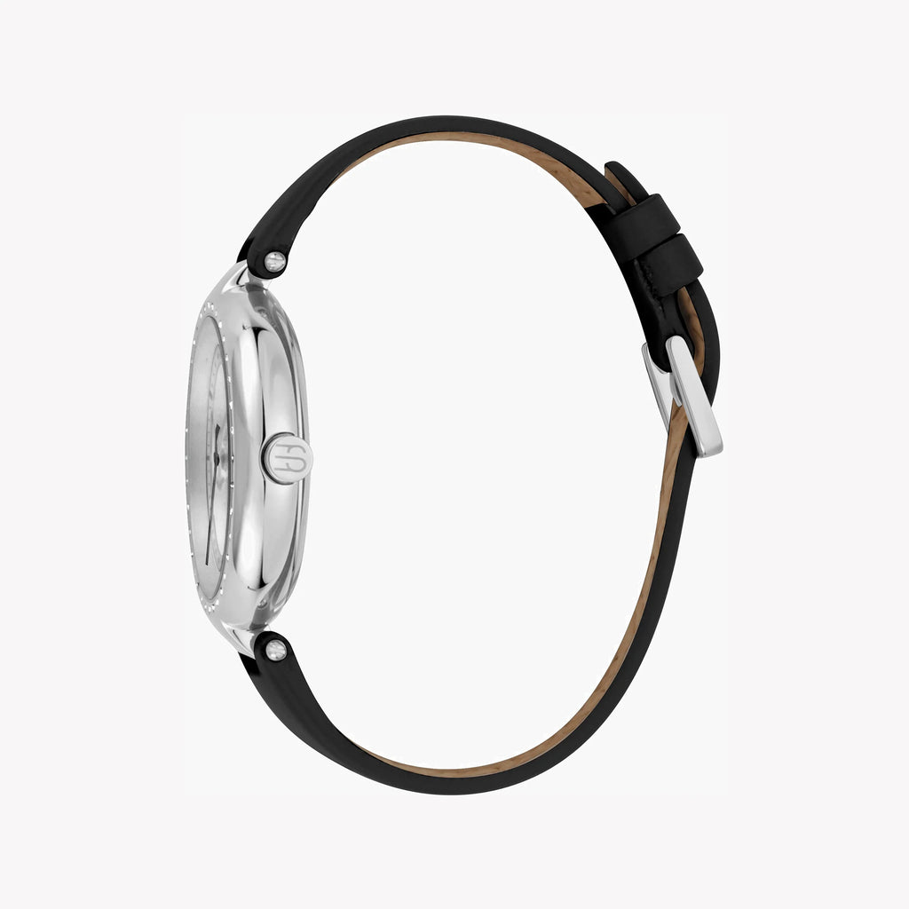 ESPRIT Women's Watch with Silver Stainless Steel Case and Black Leather Band-i-Watch-2