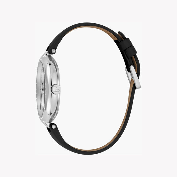 Esprit Women's Black Leather Watch, Silver Dial | Es1l147m0065 by i-watch