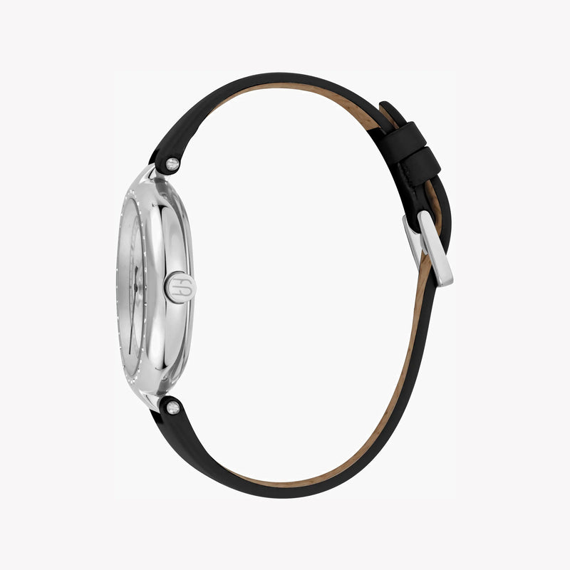 Esprit Women's Black Leather Watch, Silver Dial | Es1l147m0065 by i-watch