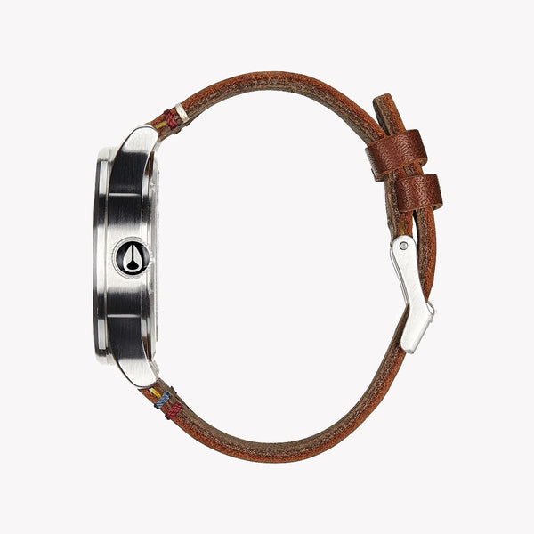 Nixon Men's Brown Stainless Steel, Silver Leather | A105-019 by i-watch
