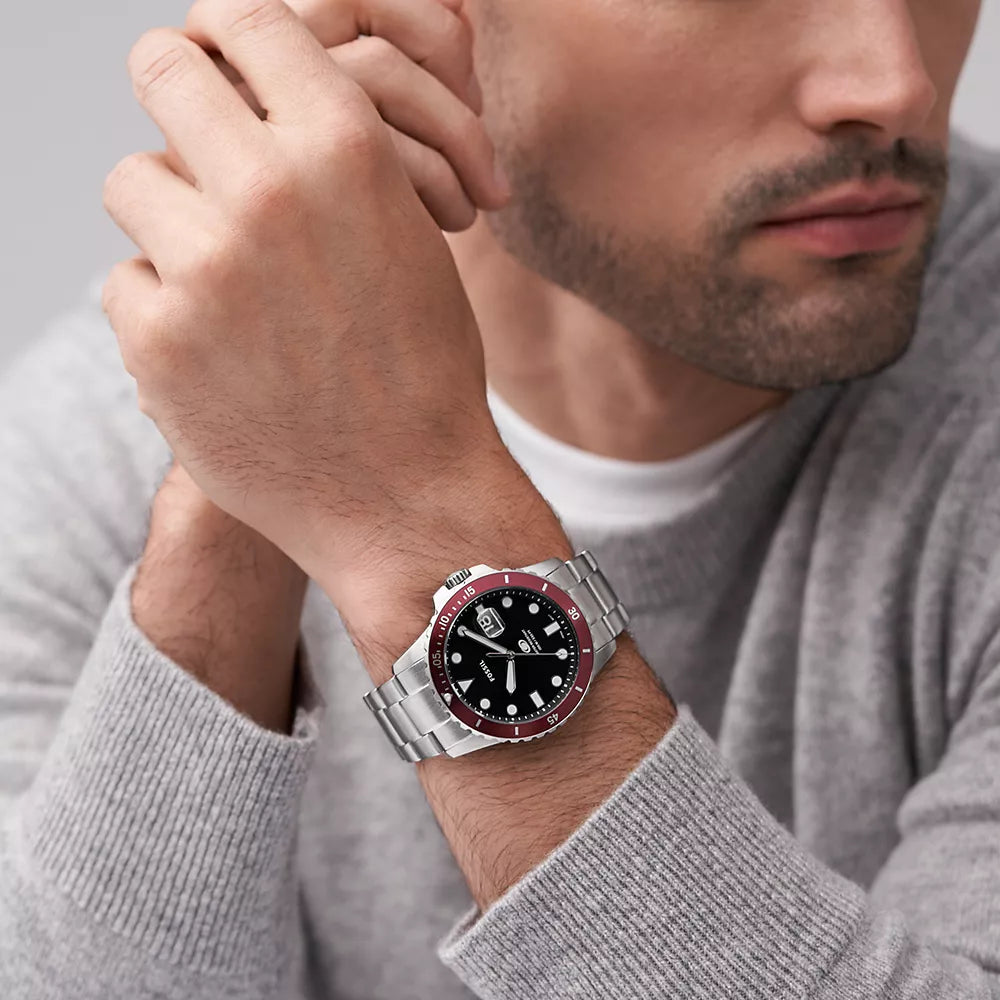 FOSSIL FS6013 CLASSIC SILVER & BLACK - TIMELESS ELEGANCE MEN'S WATCH-i-Watch-4