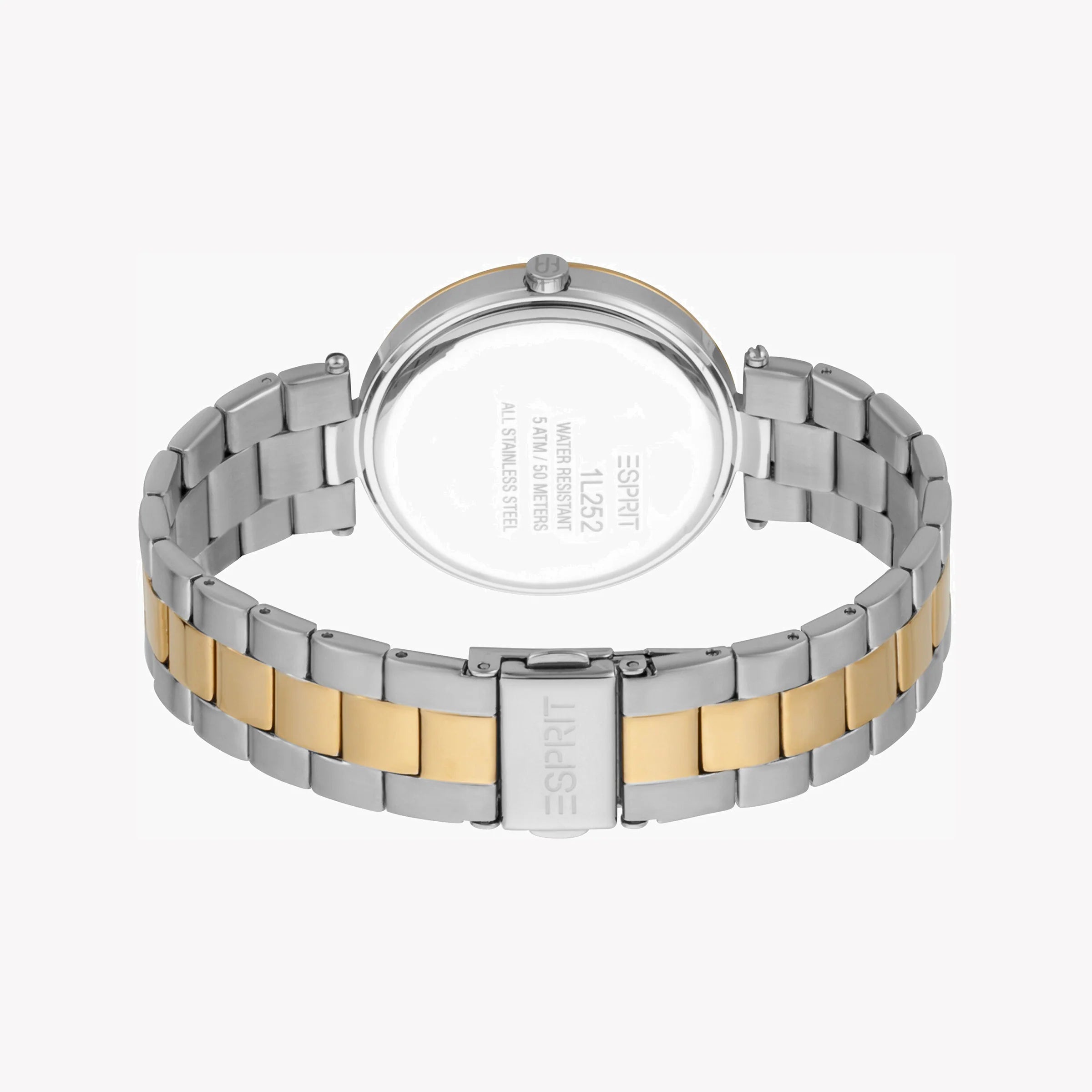 ESPRIT Women's Watch with Silver Stainless Steel Case and Silver & Rose Gold Stainless Steel Band