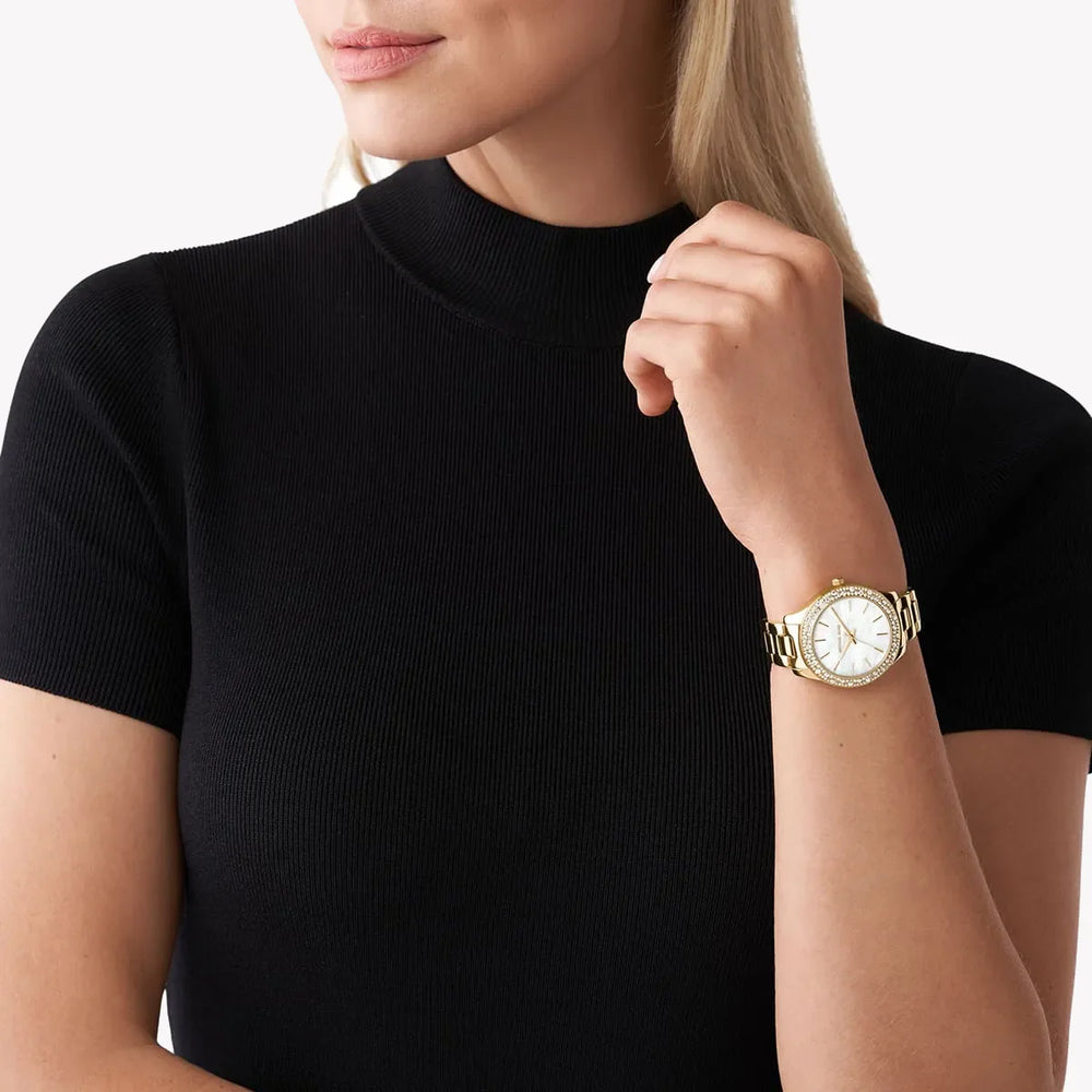 Michael Kors Women's Gold Stainless Steel Watch, White Dial | Mk4555 by i-watch