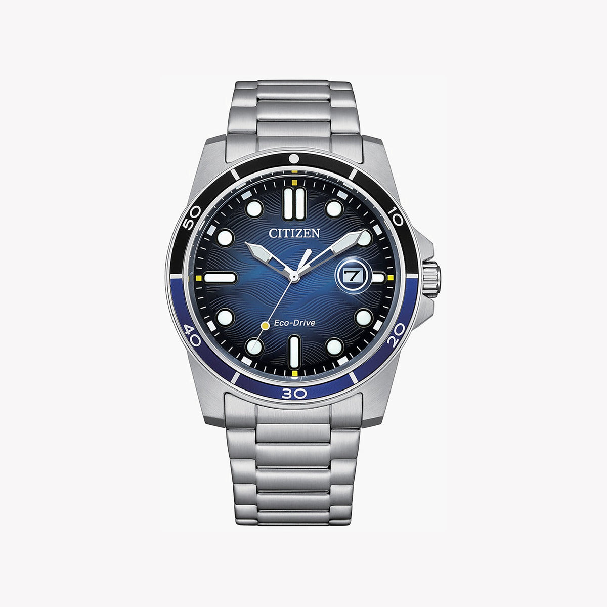 CITIZEN AW1810-85L - ELEGANT BLUE DIAL MEN'S ECO-DRIVE STAINLESS STEEL WATCH