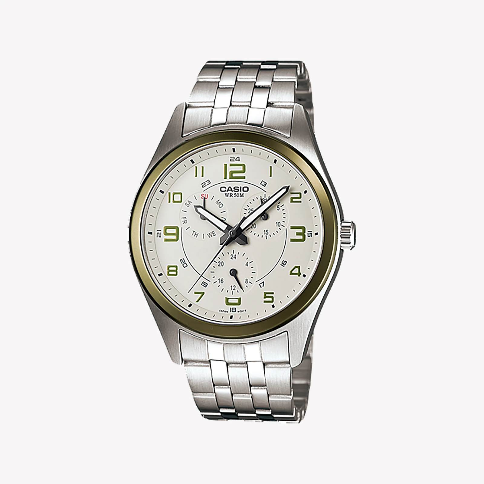 Casio Mtp-1352d-8b2vd - Sporty Elegance Men's Watch With Stainless Steel Band & White Dial by i-watch