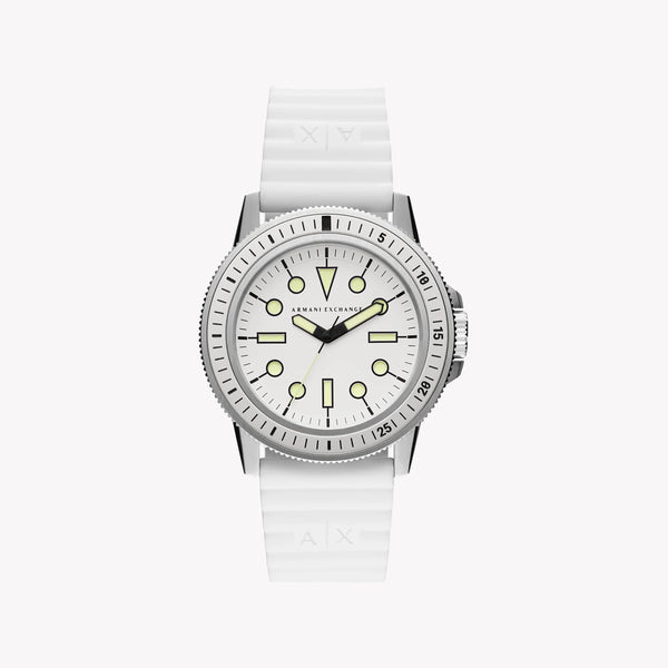Armani Exchange Men's White Silicone Watch, Stainless Steel | Ax1850 by i-watch
