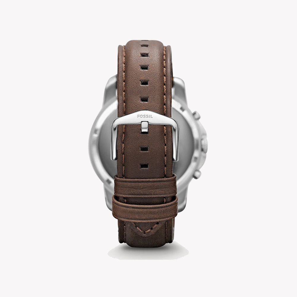 Fossil Men's Silver Stainless Steel Watch, Brown Leather | Fs4735 by i-watch