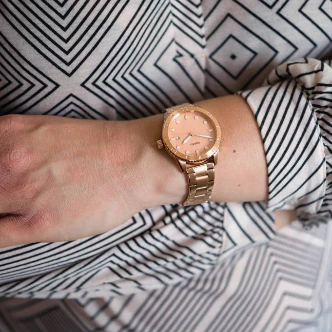 Fossil Women's Rose Gold Watch, Stainless Steel | Bq3596 by i-watch