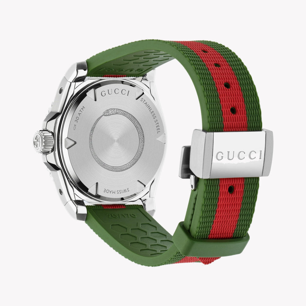 GUCCI YA136349 - LUXURY REDEFINED TIMEPIECE WITH ICONIC GREEN-RED BAND & STRIKING BLACK DIAL-i-Watch-3