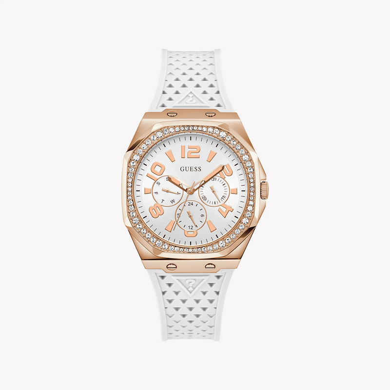 Guess Women's Rose Gold Watch, White Dial | Gw0694l3 by i-watch