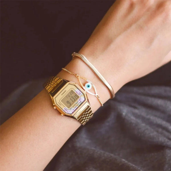 Casio Unisex Gold Resin Watch, Stainless Steel Band | La680wga-4cdf by i-watch