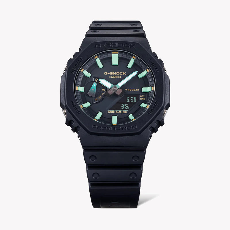 Casio G-Shock Men's Black Resin Watch, Carbon Case | Ga-2100rc-1aer by i-watch
