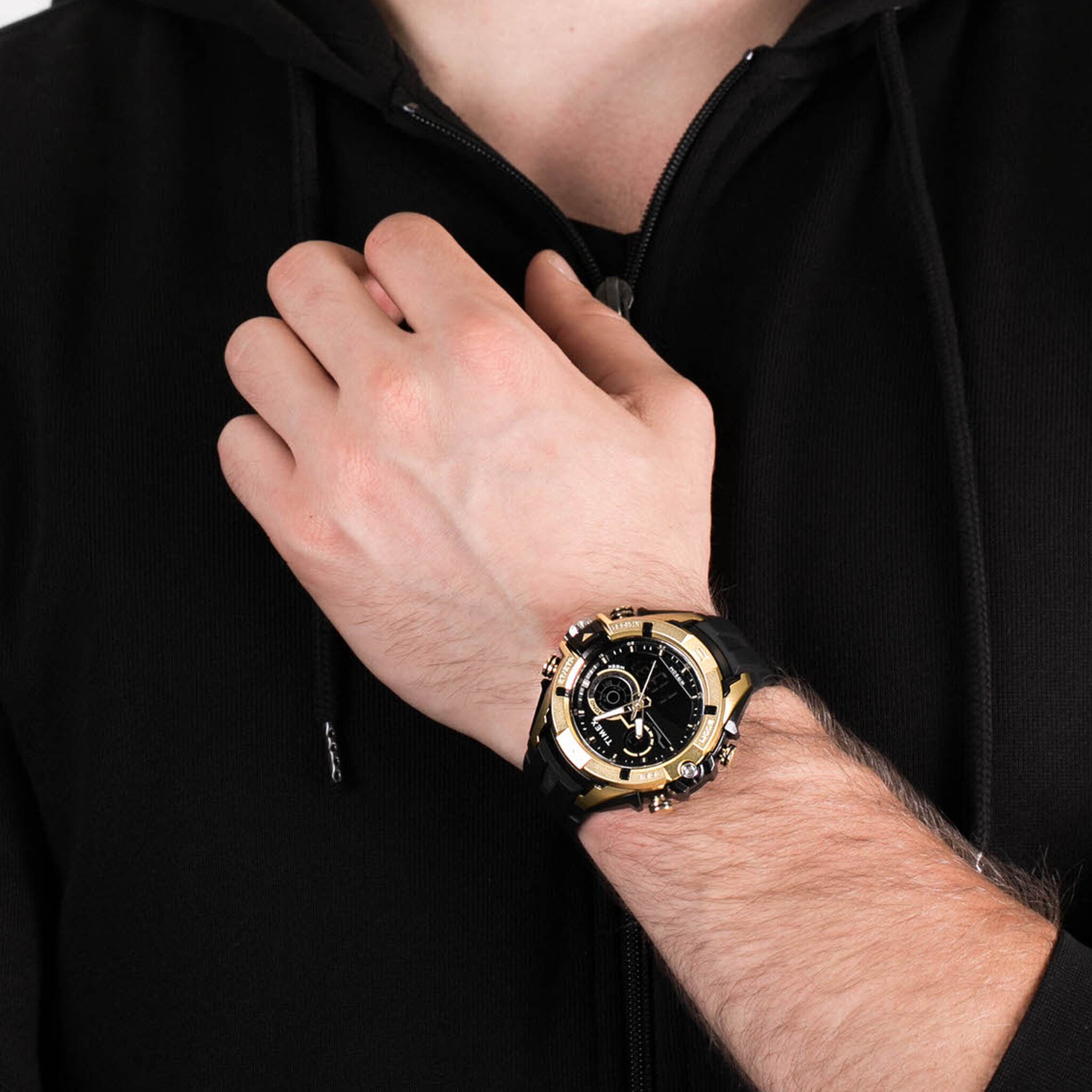 TIMEX TW5M23100 DGTL LIFESTYLE - BLACK RESIN MEN'S WATCH with Digital Dial & INDIGLO Light