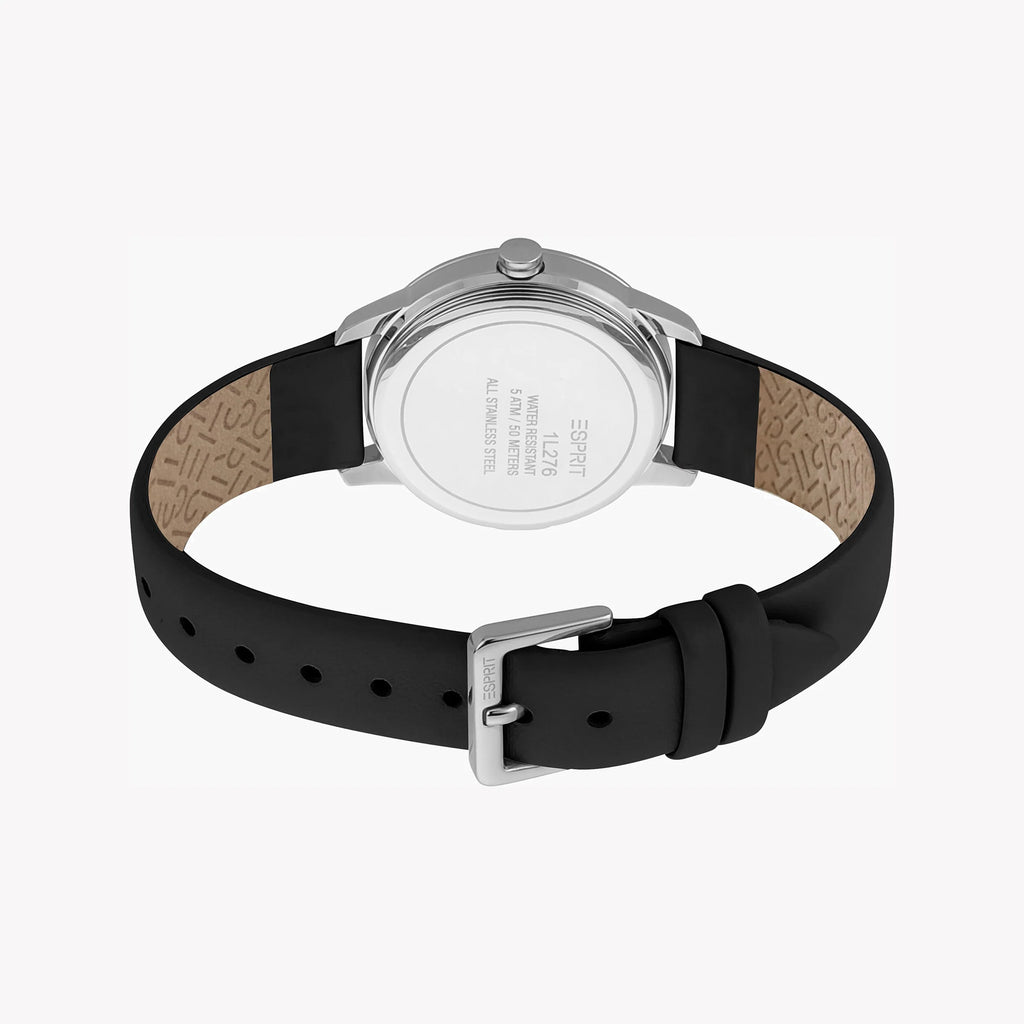 ESPRIT Women's Watch with Silver Stainless Steel Case and Black Leather Band-i-Watch-3