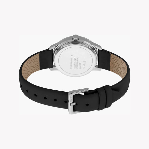 ESPRIT Women's Watch with Silver Stainless Steel Case and Black Leather Band-i-Watch-3