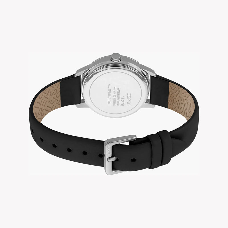 Esprit Women's Black Leather Watch, Silver Dial | ES1L276L1015 by i-watch