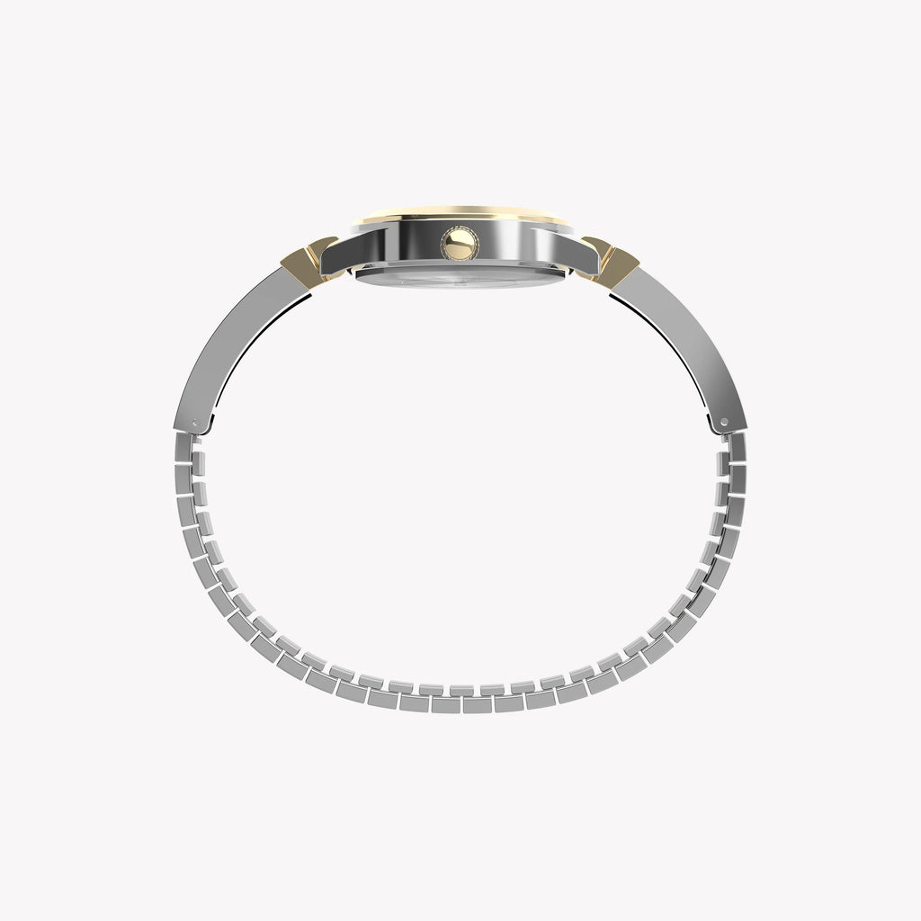 TIMEX TWO-TONE SEMI BANGLE - ELEGANT WOMEN'S SILVER & GOLD DIAL WATCH-i-Watch-5