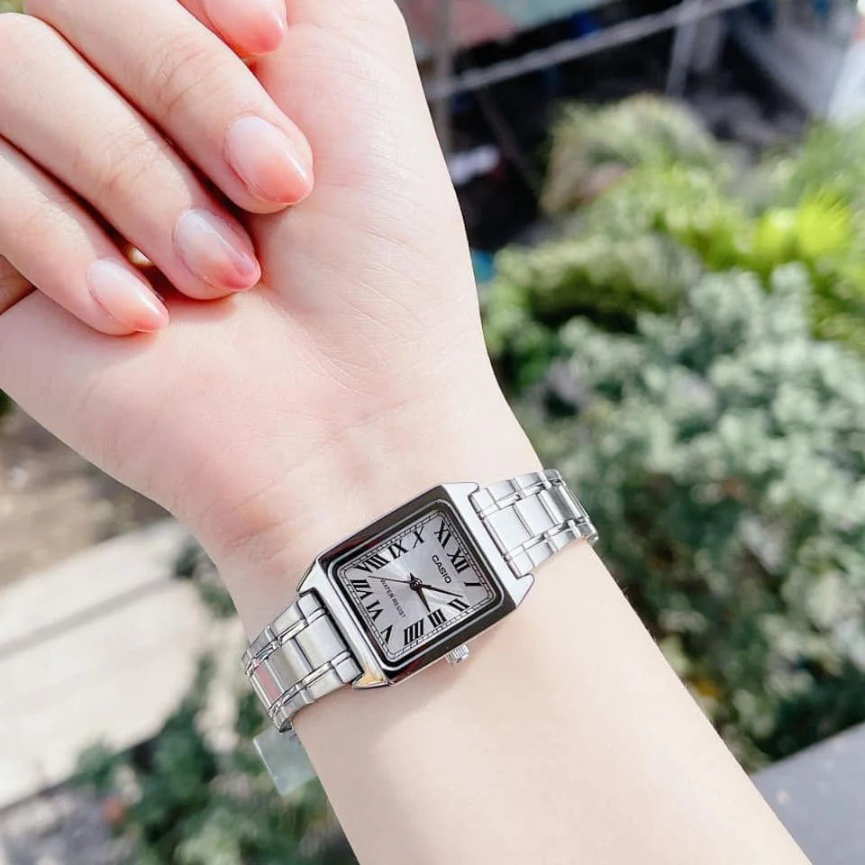 Casio Women's Silver Stainless Steel Watch, Silver Dial | Ltp-V007d-7budf by i-watch