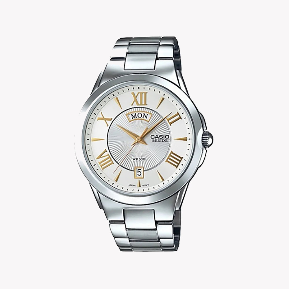 Casio Men's Stainless Steel Watch, Silver Dial | Bem-130d-7avdf by i-watch