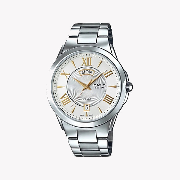 Casio Men's Stainless Steel Watch, Silver Dial | Bem-130d-7avdf by i-watch