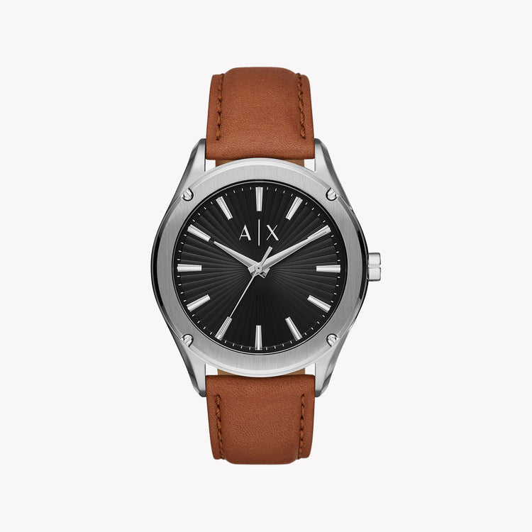 Armani Exchange Men's Silver Watch, Brown Band | AX2808